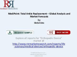 MediPoint: Total Ankle Replacement – Global Analysis and
Market Forecasts

by
Global data

Explore all reports for “Orthopedic Device”
market @
http://www.rnrmarketresearch.com/reports/life
-sciences/medical-devices/orthopedic-device.
© RnRMarketResearch.com ;
sales@rnrmarketresearch.com ;
+1 888 391 5441

 