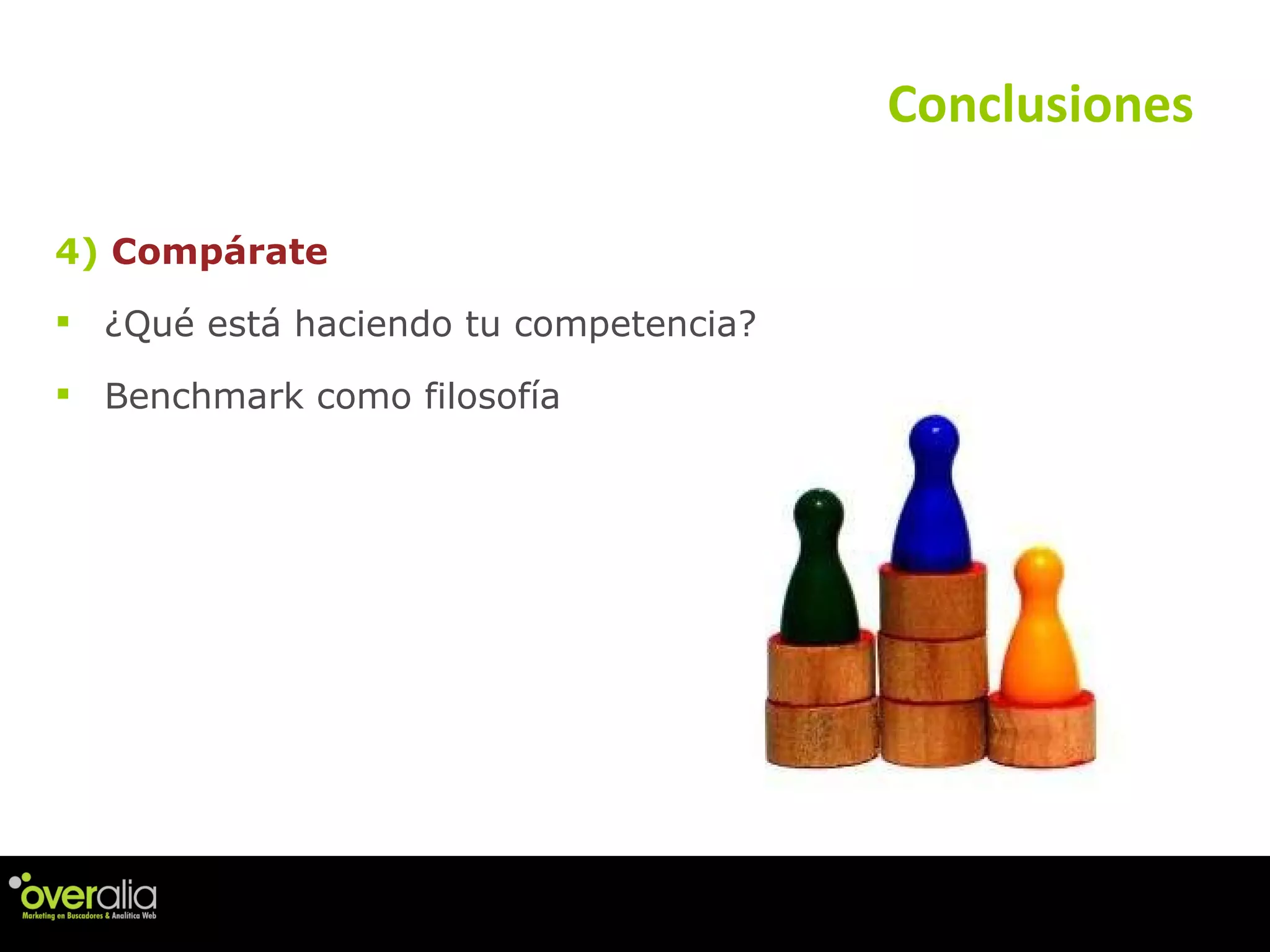 4)  Comp árate   ¿Qué está haciendo tu competencia? Benchmark como filosofía Conclusiones 