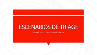 ESCENARIOS DE TRIAGE
DR OSCAR ALEJANDRO OLIVERA
 