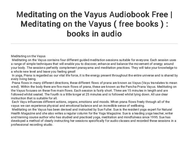 meditating on the vayus audiobook free meditating on the vayus f