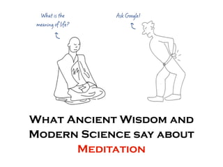 What is the      Ask Google!
 meaning of life?         w
         w




What Ancient Wisdom and
Modern Science say about
      Meditation
 