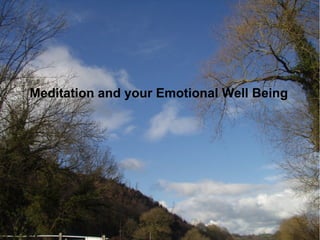 Meditation and your Emotional Well Being
 