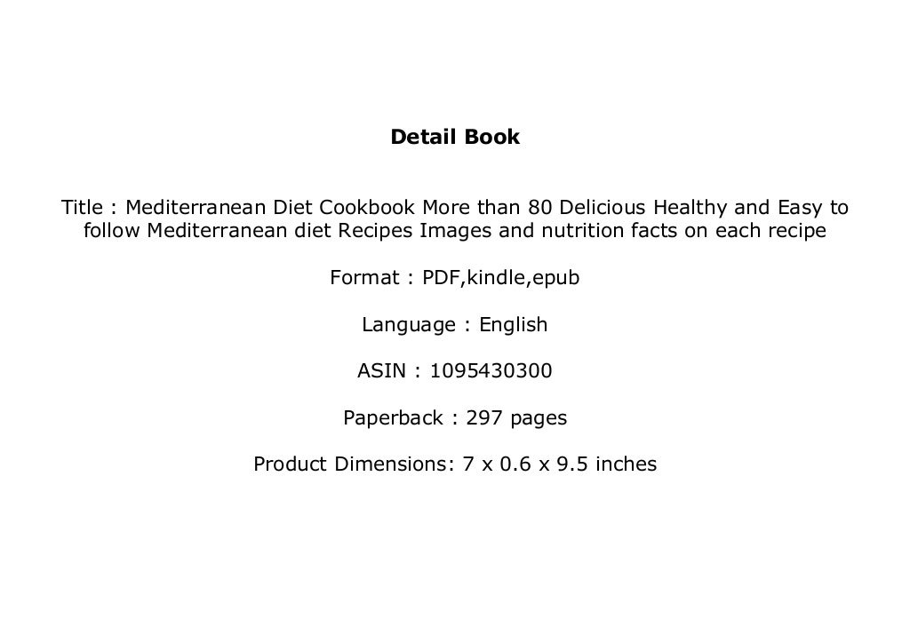  R.E.A.D LIBRARY Mediterranean Diet Cookbook More than 80 Delicious