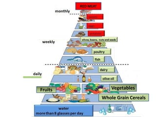 RED MEAT
Whole Grain Cereals
Fruits Vegetables
 
