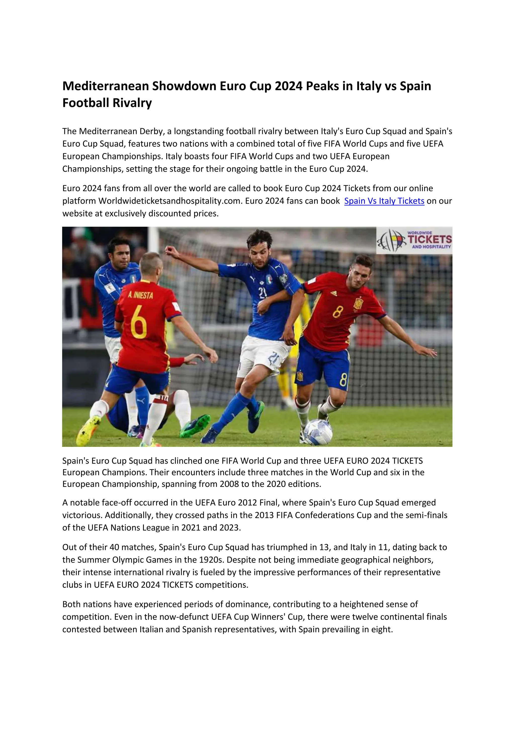 Mediterranean Showdown Euro Cup 2024 Peaks in Italy vs Spain Football