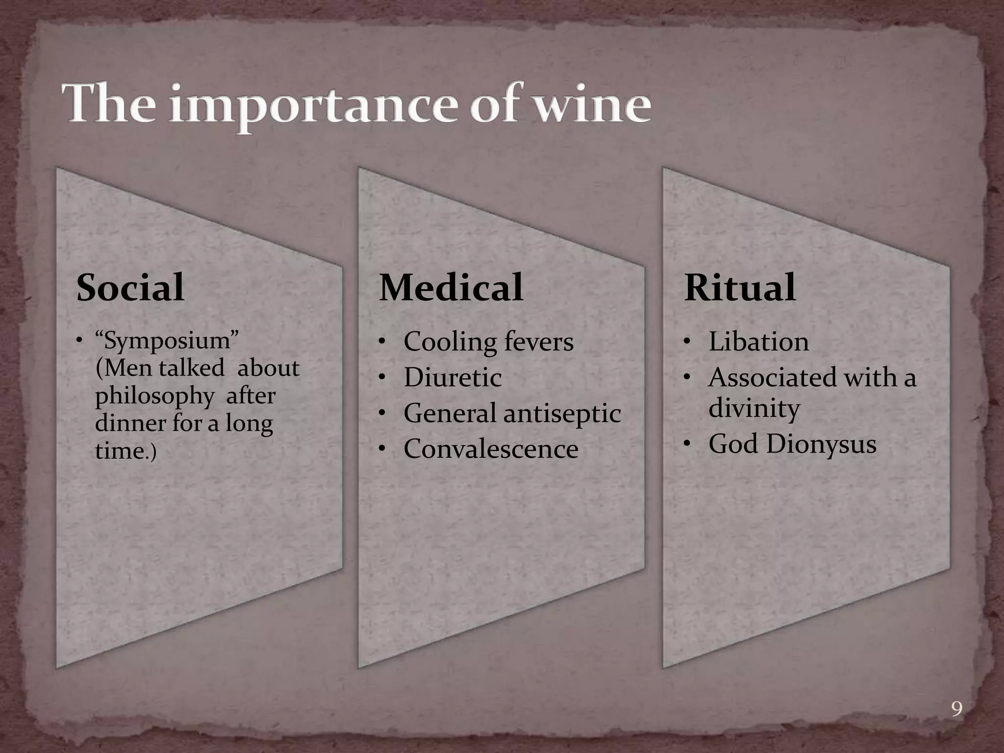 The importance of wine9