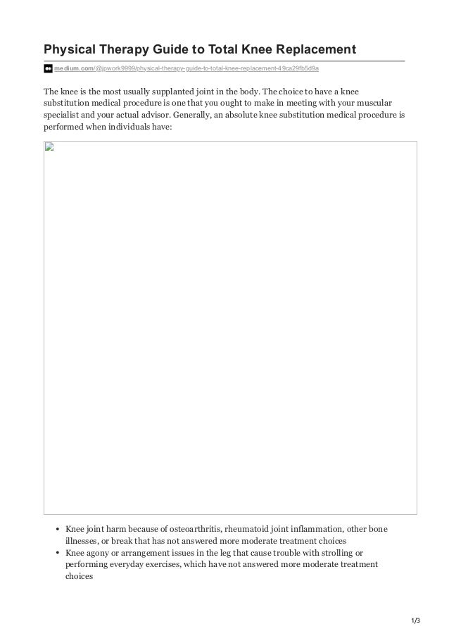 Physical Therapy Guide to Total Knee Replacement