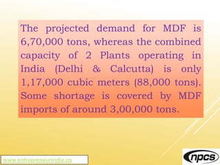 Medium Density Fiberboard (MDF) - Market Survey cum Detailed Techno ...