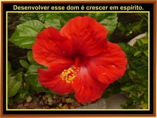 Desenvolver esse dom é crescer em espírito. 