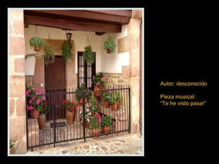 Autor: desconocido
Pieza musical:
“Te he visto pasar”
 
