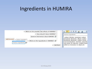 Ingredients in HUMIRA
(C) Infoseg 2014
 