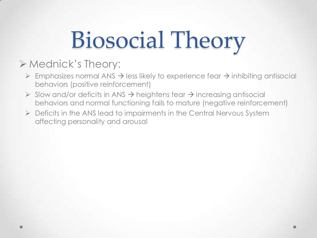 Mednick’s biosocial theory