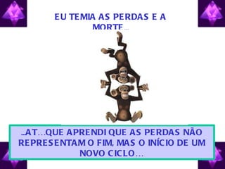 ... ATÉ QUE APRENDI QUE AS PERDAS NÃO REPRESENTAM O FIM, MAS O INÍCIO DE UM NOVO CICLO… EU TEMIA AS PERDAS E A MORTE ... 
