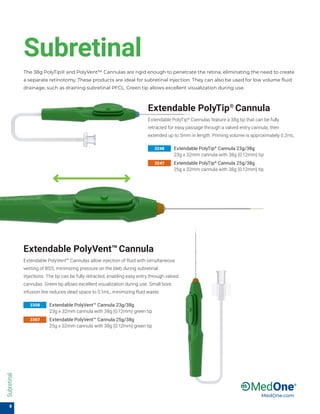 Ppd Bleb Injection MedOne Surgical Inc Cannula Product Brochure | PDF