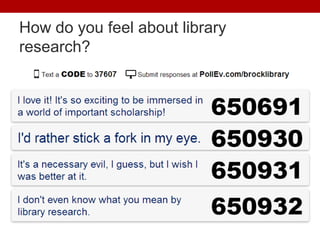 How do you feel about library
research?
 
