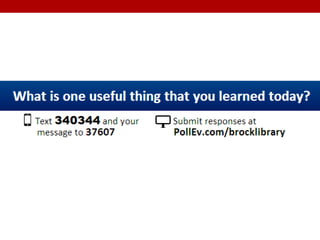 M.Ed. Orientation Library Session: Introduction to Library Research In Education (Sept. 2013)