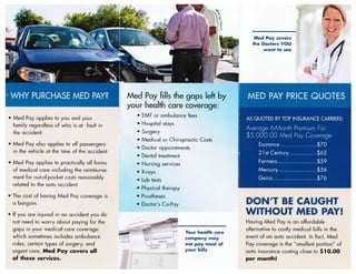 Benefits of Getting Med Pay on Your Car Insurance