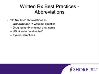 Written Rx Decipher Med safety nj ph a 10 10 11 final 3 (97-2003) | PPT