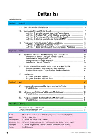 Media Sosial untuk Advokasi Publik2
Daftar Isi
Kata Pengantar			 ............................................................