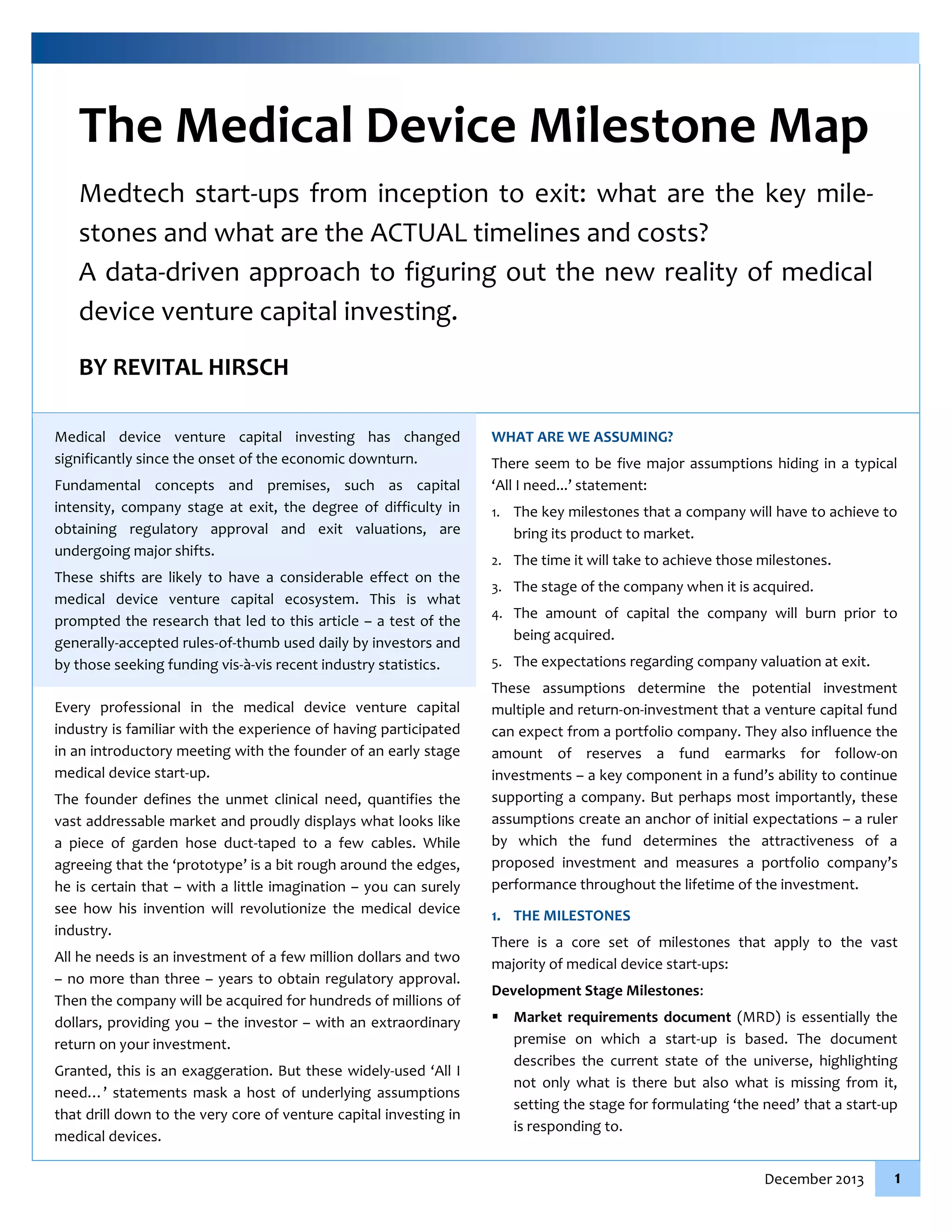 The Medical Device Milestone Map PDF