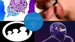 Eğlence tanımı dört ana
bileşeni içermesi gerekiyor.
İletişim
Dışsal uyarım
Haz
İzleyici
 