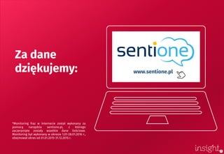 www.sentione.pl
Za dane
dziękujemy:
*Monitoring fraz w Internecie został wykonany za
pomocą narzędzia sentione.pl, z które...