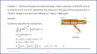 MEE321_Lecture07 on Bernoulli equation forming | PDF