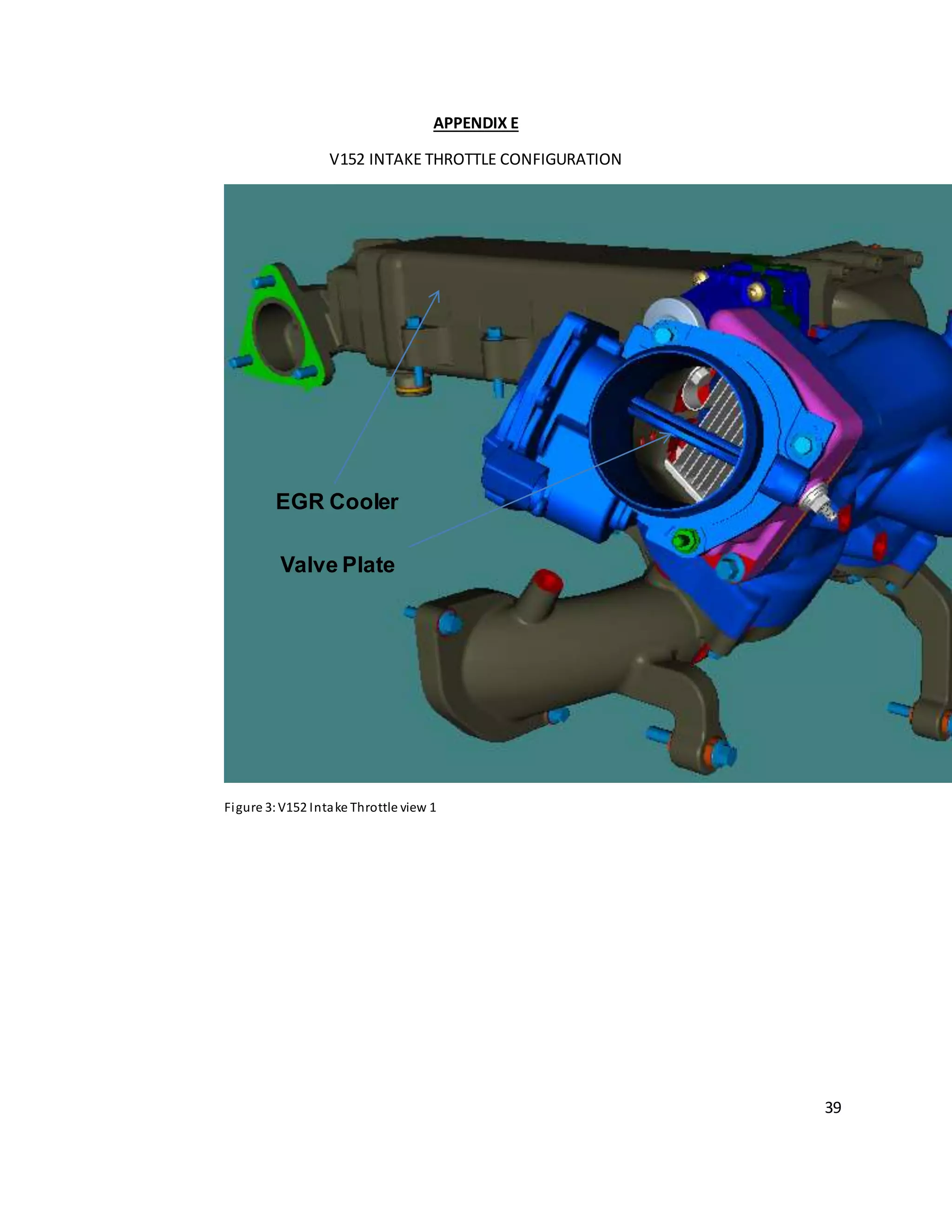 39
APPENDIX E
V152 INTAKE THROTTLE CONFIGURATION
Figure 3:V152 Intake Throttle view 1
EGR Cooler
Valve Plate
 