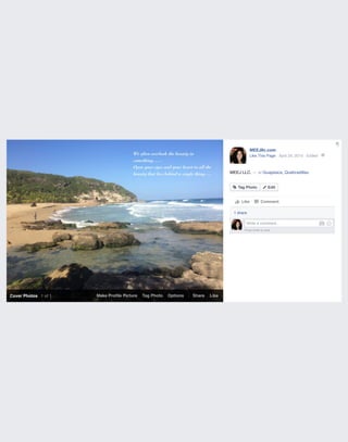 Cover Photos 1 of 1 Make Proﬁle Picture Tag Photo Options Share Like
MEEJllc.com
Like This Page · April 24, 2015 · Edited ·
MEEJ LLC. — at Guajataca, Quebradillas.
Like Comment
1 share
Tag PhotoTag Photo EditEdit
Press Enter to post.
Write a comment...
 