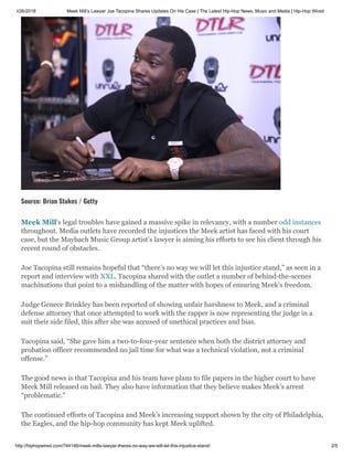 Meek mill lawyer joe tacopina shares updates on his case