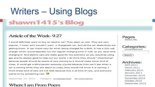 Writers – Using Blogs 
