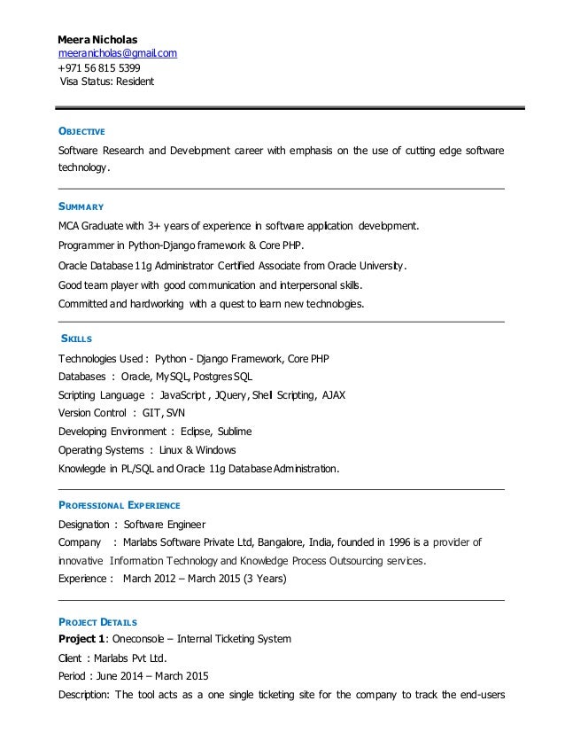meera cv 3 year summary p l