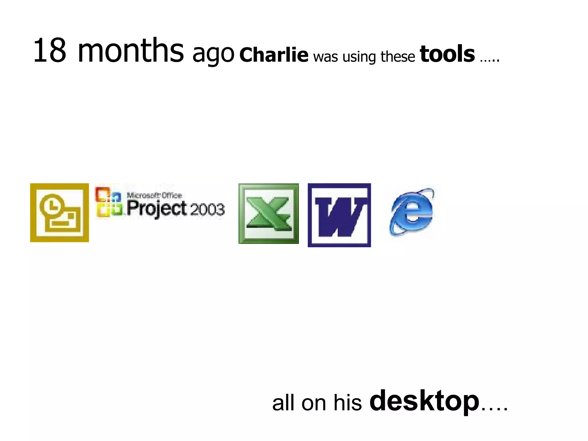 18 months  ago   Charlie  was using these  tools  ….. all on his  desktop …. 