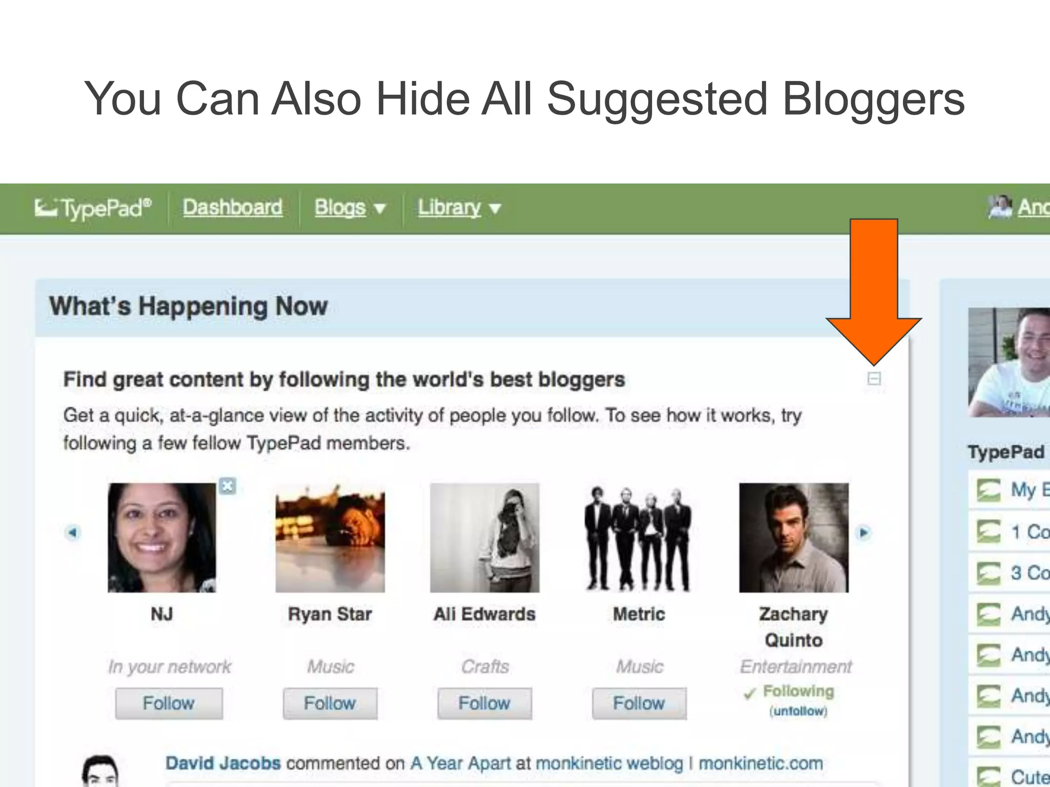You Can Also Hide All Suggested Bloggers