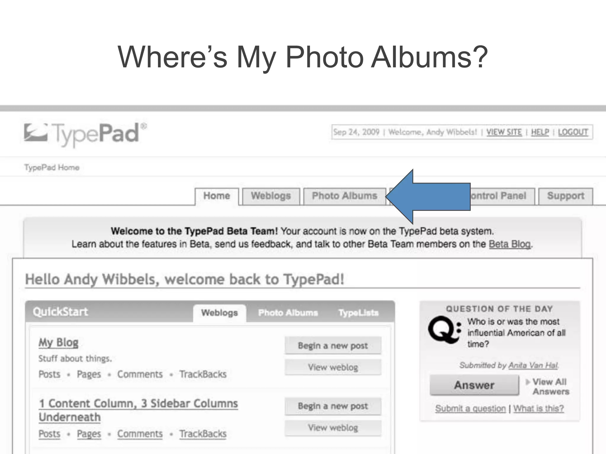Where’s My Photo Albums?