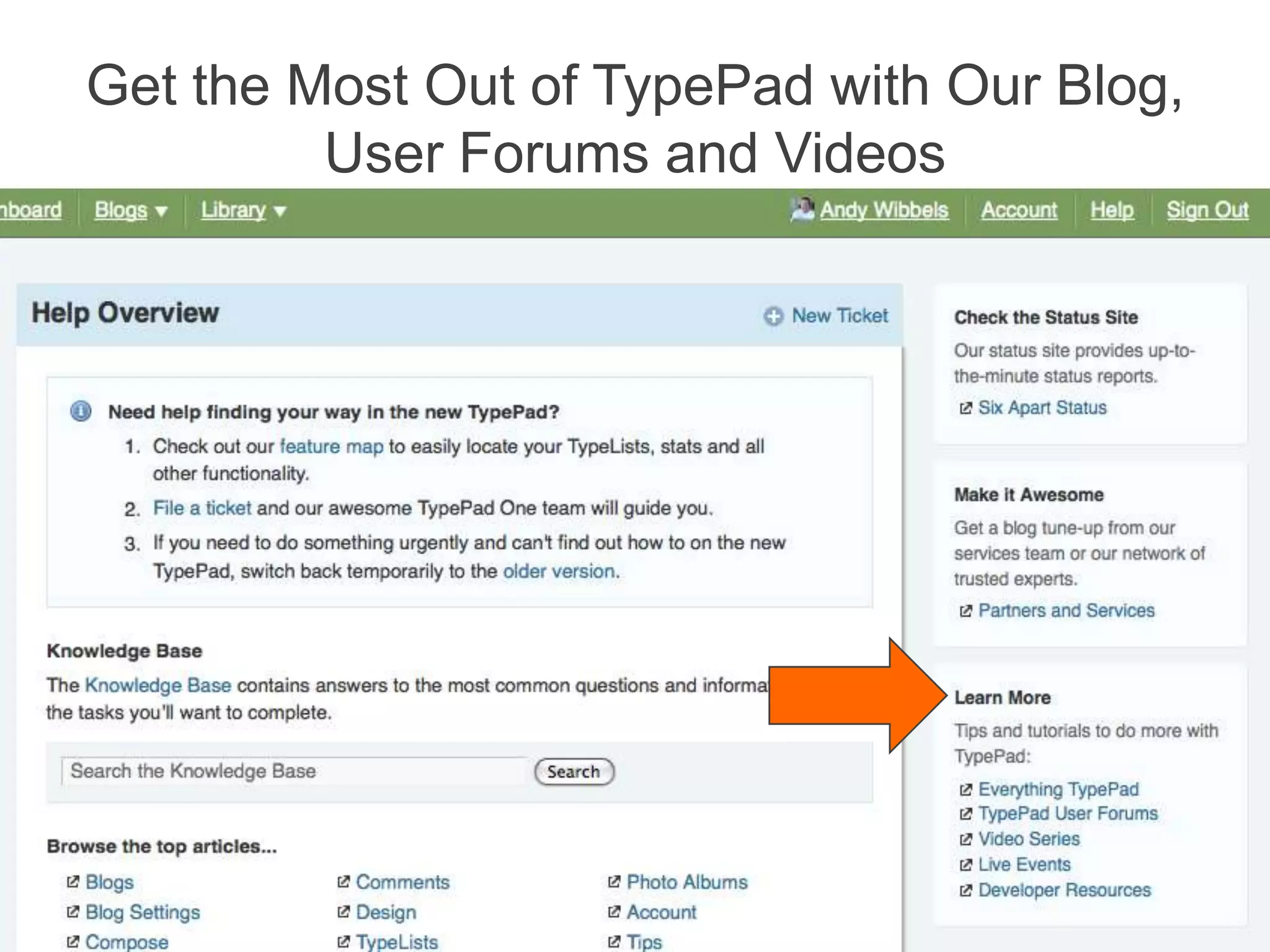 Open a Help Ticket, Check Status