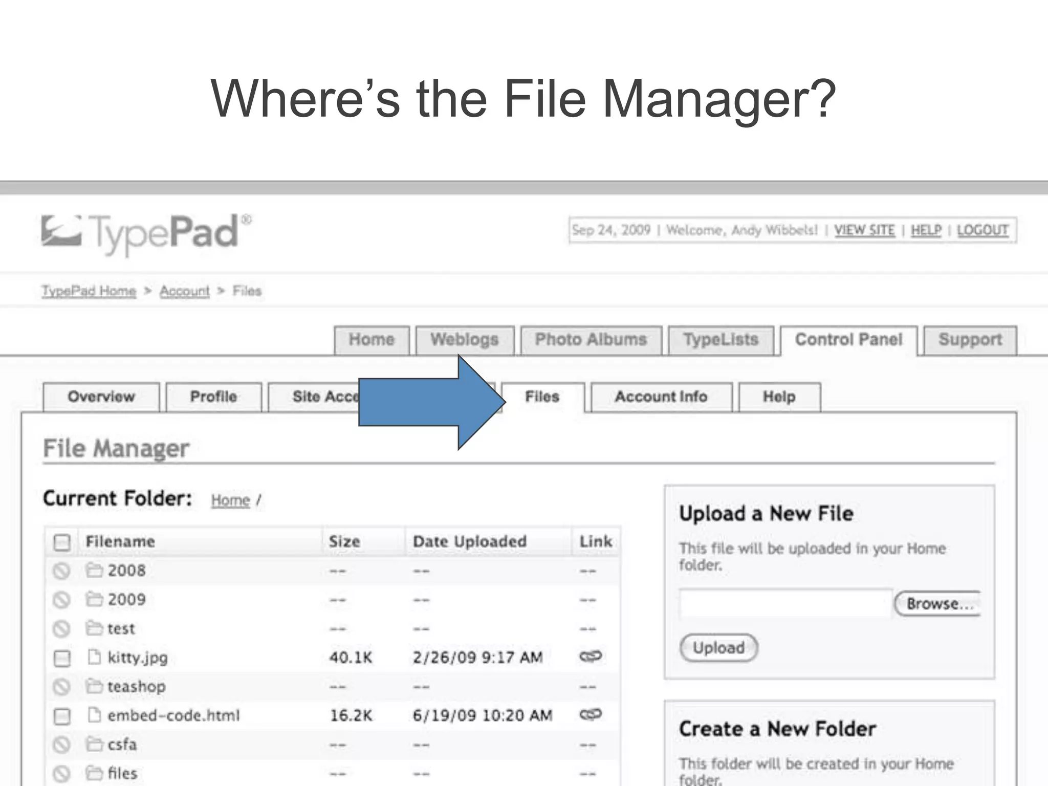 Where’s the File Manager?
