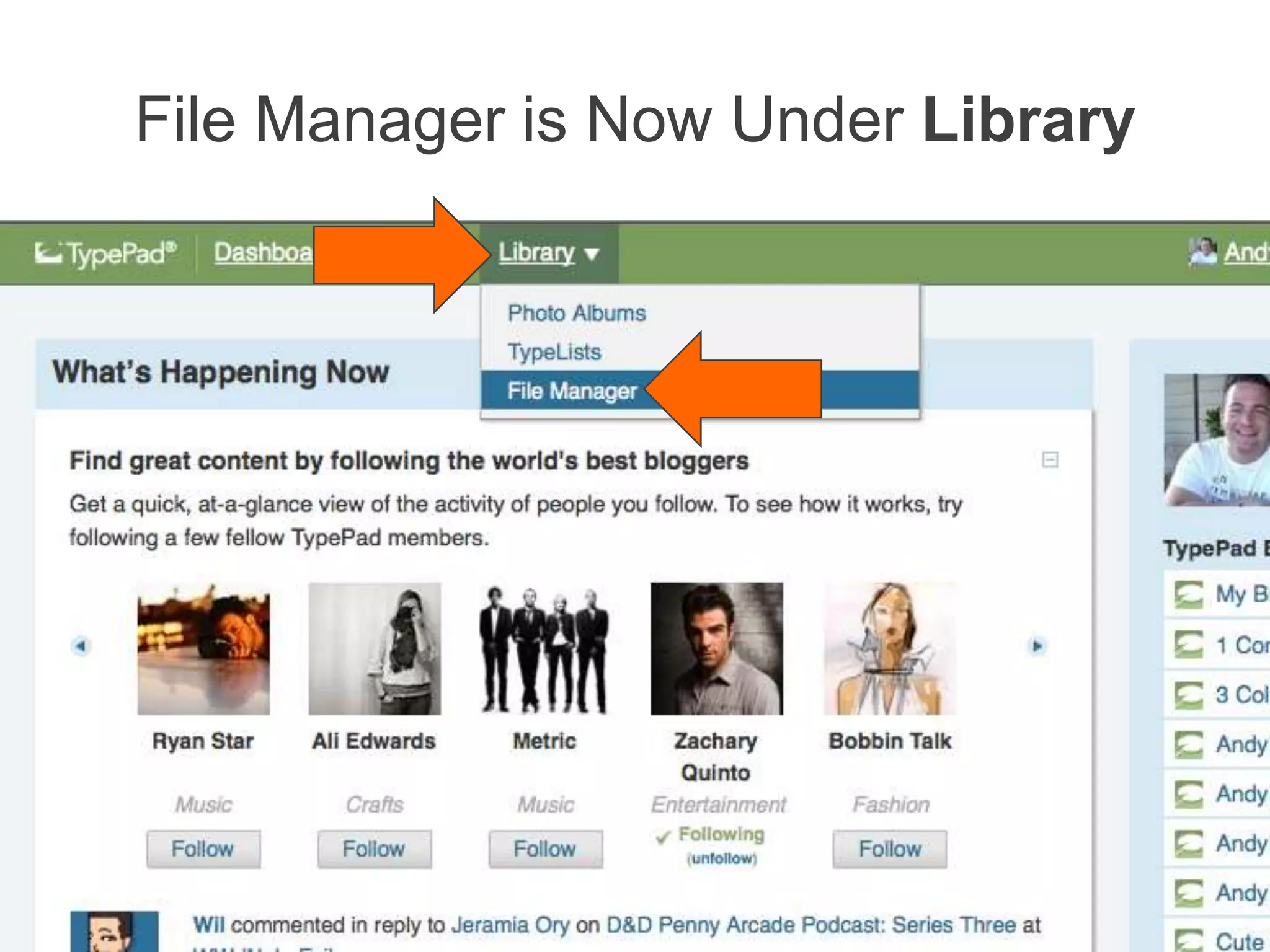 File Manager is Now Under Library