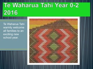 Te Waharua Tahi
warmly welcome
all families to an
exciting new
school year.
 