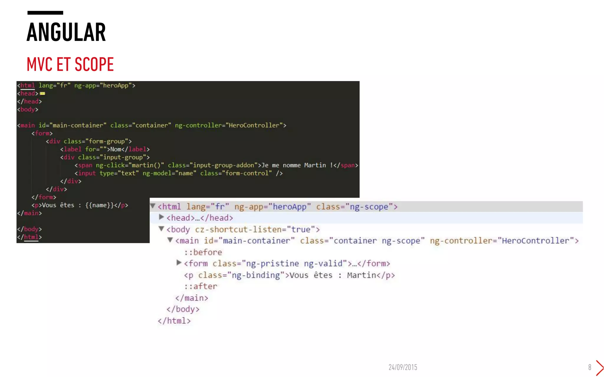 ANGULAR
MVC ET SCOPE
24/09/2015 8
 