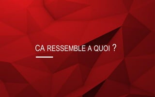 CA RESSEMBLE A QUOI ?
 