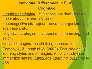 Exploring Individual Differences in Second Language Acquisition ...