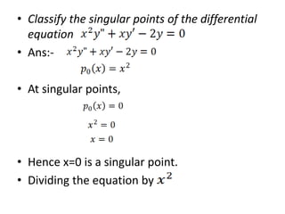 Singularity Single Point Meet aem classification of singularities | PPTX