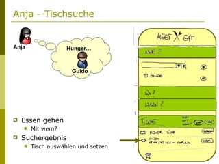 Anja - Tischsuche Hunger… Essen gehen Mit wem? Suchergebnis Tisch auswählen und setzen  Anja Guido 