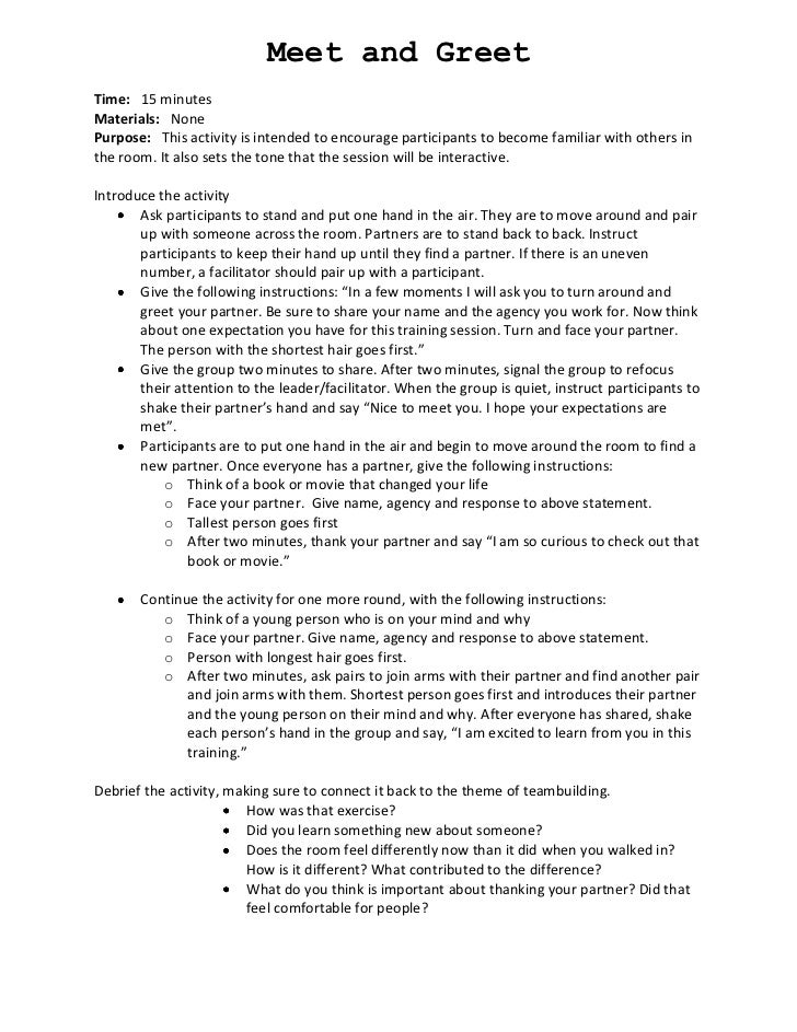 Meet and greet icebreaker