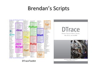 Brendan’s 
Scripts 
DTraceToolkit 
 