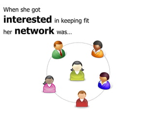 When she got   interested   in keeping fit her   network   was… 