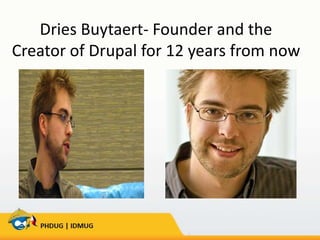 Dries Buytaert- Founder and the
Creator of Drupal for 12 years from now

 