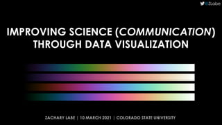 IMPROVING SCIENCE (COMMUNICATION)
THROUGH DATA VISUALIZATION
ZACHARY LABE | 10 MARCH 2021 | COLORADO STATE UNIVERSITY
@ZLabe
 