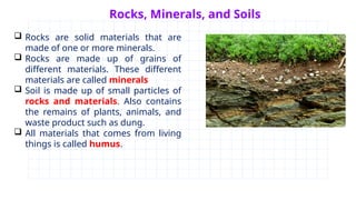 13 Rocks Meeting 11 - 13- Rocks, minerals, and soils.pptx